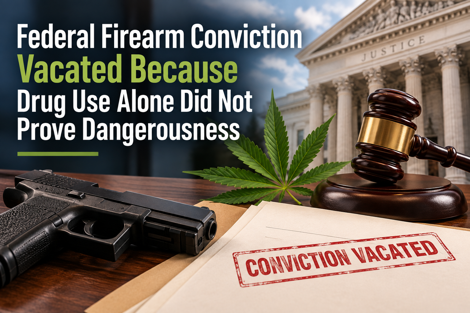 Federal Firearm Conviction Vacated Because Drug Use Alone Did Not Prove Dangerousness
